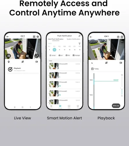 Vista 7 de ZOSI - Sistema de cámara de seguridad 3K Lite para interiores y exteriores, detección AI de personas/vehículos, visión nocturna, acceso remoto, 4