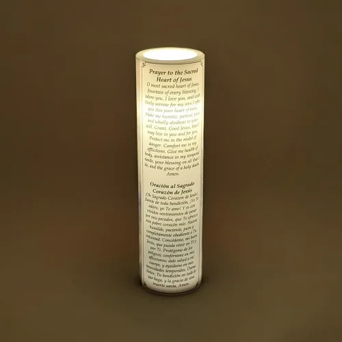 Vista 6 de Vela LED de oración de devoción sin llama Sagrado Corazón de Jesús
