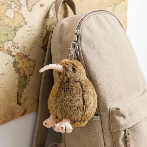 Vista 7 de Peluche de pájaro pequeño kiwi, animal de peluche realista de pájaro kiwi marrón de 5 pulgadas, lindo pájaro kiwi llavero de peluche como regalo