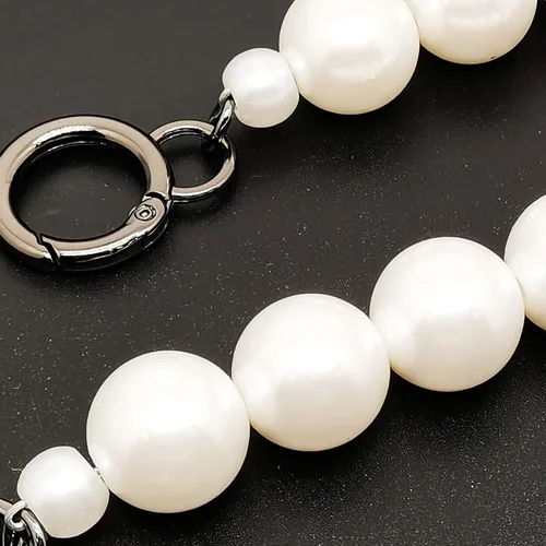 Vista 4 de 2 extensiones de correa de cadena de perlas de imitación de 7 pulgadas, cadena de bolso con asa de perla, accesorios de cadena de repuesto