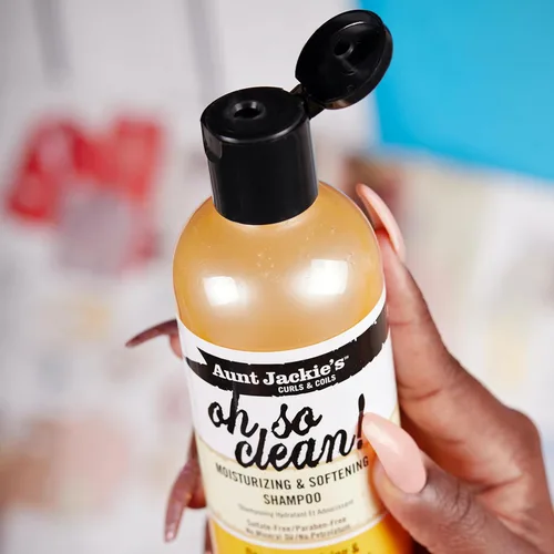 Vista 5 de Aunt Jackie's Curls and Coils Oh So Clean Champú Hidratante Profundo y Suavizante para Cabello para Rizos Naturales, Espirales y Ondas, Enriquecido
