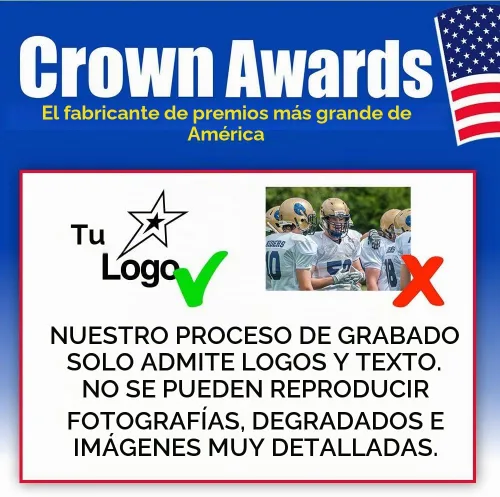Vista 2 de Crown Awards Premio de taza de vidrio con su texto, trofeo de vidrio personalizado grabado personalizado de 7 pulgadas 38 Personalizado