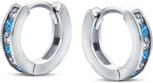 Vista 2 de Delicado pequeño canal CZ set Huggie pendientes de aro para las mujeres para adolescentes chapado en oro rosa plata esterlina más
