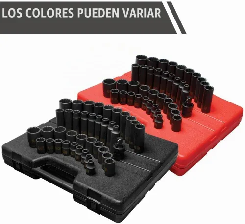 Vista 2 de SUNEX TOOLS 2699 Juego de llaves de vaso de impacto métricas de 1/2 pulgadas, 12 puntos, 39 piezas