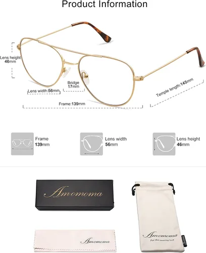 Vista 6 de Paquete de 3 lentes de lectura retro estilo aviador para hombres y mujeres, diseño cuadrado de moda, bloqueo de luz azul, para lectura