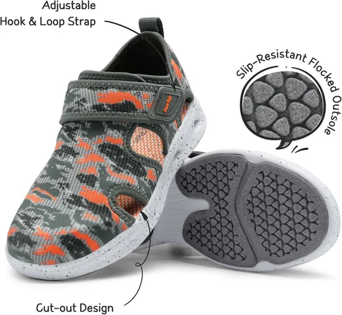Vista 3 de DREAM PAIRS Sandalias para niños y niñas, zapatos de agua con punta cerrada, zapatos de agua de secado rápido para niños pequeñosgrandes