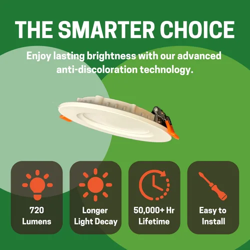Vista 3 de E2 Lighting Luz LED empotrable de 4 pulgadas, retrofit LED empotrable de 4 pulgadas, 9W regulable delgado LED Downlight, 3CCT sintonizable