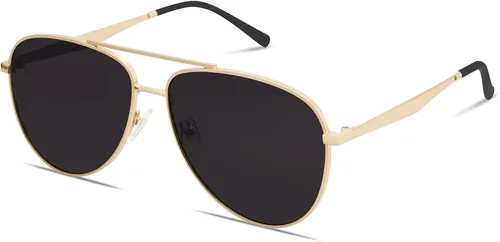Vista 3 de SOJOS Gafas de sol polarizadas estilo aviador retro de gran tamaño para mujeres y hombres, gafas de sol clásicas grandes de metal SJ1207A