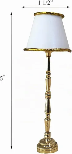 Vista 4 de Lámpara de pie en miniatura para casa de muñecas, luz LED que funciona con pilas, accesorio funcional para muebles de casa de muñecas
