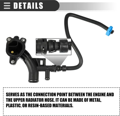 Vista 6 de Motoforti Salida de agua para carcasa del refrigerante del motor, manguera de refrigerante del motor, para Chevrolet Cruze 2011-2016, caucho ABS