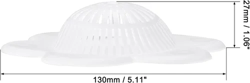 Vista 2 de uxcell Colador para fregadero de cocina, tapón de eliminación de fregadero de silicona, colador de pelo flexible, color blanco, 2
