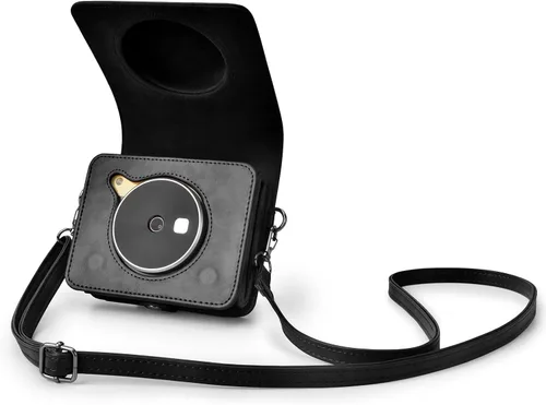 Vista 11 de Rieibi Funda Kodak Mini Shot 3 Retro (Nuevo Modelo), Funda Protectora de Cuero PU para Cámara Kodak Mini Shot 3 Retro C300R 2-en-1 Nuevo Negro