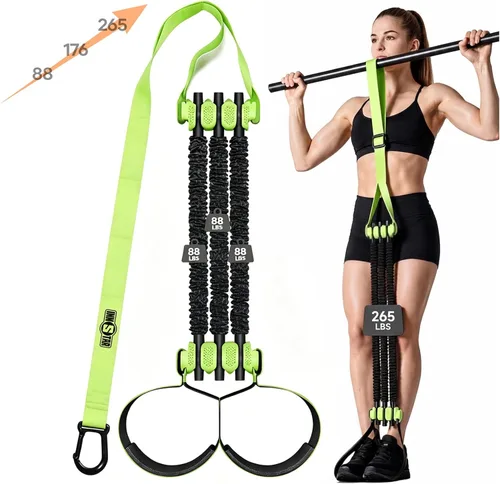 Vista 10 de Innstar Pull Up Assistance Bands, Heavy Duty Resistance Band for Pull Up Assist, Adjustable Resistance 165-265lbs with Fabric Feet/Knee Rest, Pull