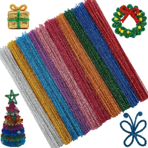 Vista 15 de Christmas Green Pipe Cleaners Craft Bulk,Arts Crafts,Chenille Stems Art Supplies for Projects Creative DIY Room Decor,Christmas Tree Navidad verde