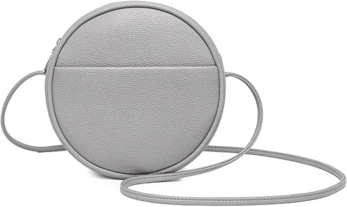 Vista 33 de Bolso circular para mujer, bolso cruzado redondo con cremallera Verde militar/nailon