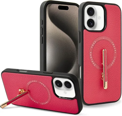 Vista 12 de CUSTYPE Funda para iPhone 13 Pro Max de 6.7 pulgadas con soporte, funda de cuero delgada con soporte de 2 vías, compatible con MagSafe, funda