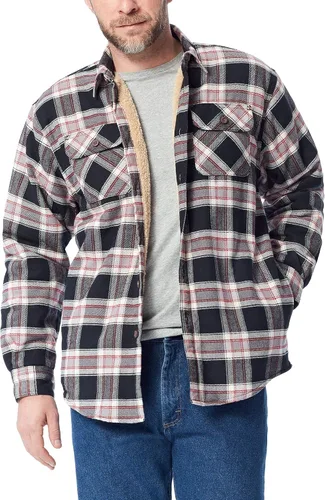 Vista 7 de Wrangler Authentics Men's Long Sleeve Sherpa Lined Shirt Jacket Índigo