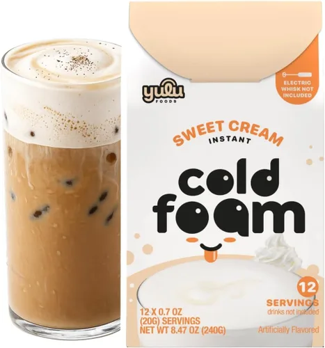 Vista 12 de YULU FOODS Palitos de espuma fría instantánea de lavanda (12 porciones, 8.47 oz) Espuma fría floral sin lácteos para café helado, té y matcha