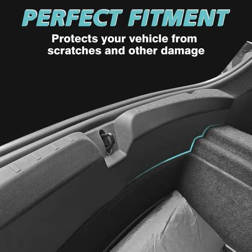 Vista 3 de BestEvMod 2026 2025 2024 Tesla Model 3 Actualización Protector de Parachoques Trasero y Cubierta del Umbral del Maletero Guardas de Parachoques