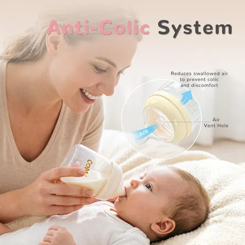 Vista 3 de COMI Natural Flow - Tetinas de silicona para biberón, pezones anticólicos para bebé, flujo medio, tamaño M, más de 3 meses, 2 unidades, compatible