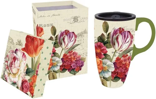 Vista 8 de Cypress Home Taza de viaje de café de cerámica con caja de regalo, 17 onzas