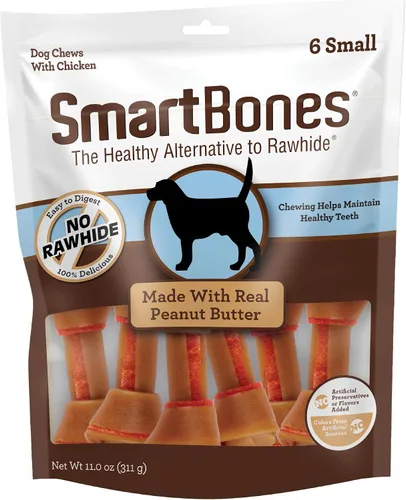 Vista 5 de SmartBones - Masticables pequeños, pollo, premia a tu perro con un masticable sin piel cruda hecho con carne real y verduras, 6