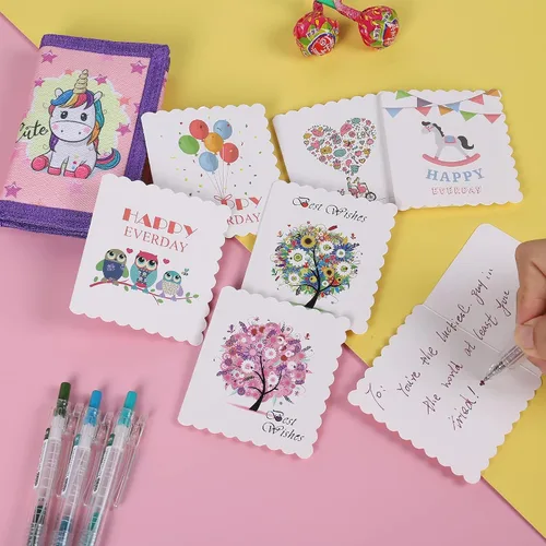 Vista 7 de SITADI Cartera para niños, billetera pequeña para niñas con bolsillo con cremallera, bonita cartera de lona triple de dibujos animados para niños