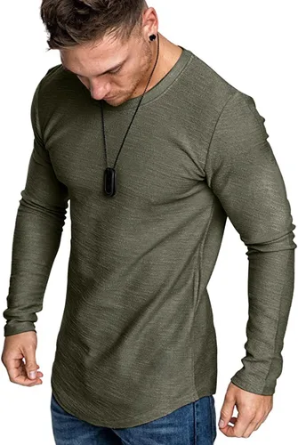 Vista 16 de Camiseta de Moda para Hombre, Camiseta Muscular de Gimnasio, Entrenamiento, Camiseta Atlética de Algodón, Camiseta Superior 240-azul