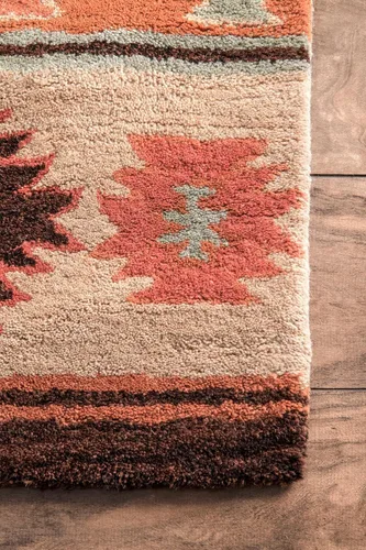 Vista 3 de nuLOOM Alfombra Shyla copetuda a mano, 9 x 12 pulgadas, color beige