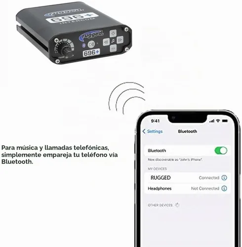 Vista 2 de Rugged Radios Intercomunicador todoterreno Bluetooth RRP696 Plus