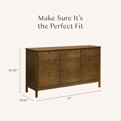 Vista 3 de Babyletto Bondi - Cómoda de bebé de 9 cajones para guardería, certificado GREENGUARD Gold, cómoda de madera para niños, niños y niñas, cómoda