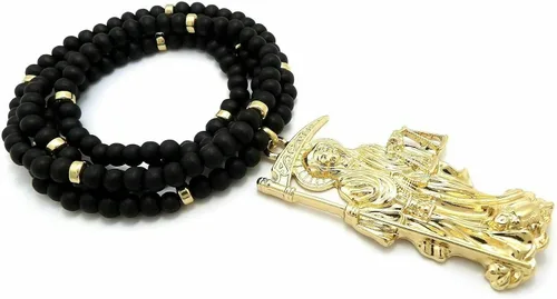 Vista 4 de Shiny Jewelers USA CAJA DE COLGANTE CUBANA CUBANA CUBANA PARA HOMBRE SANTA MUERTE NUESTRA SEÑORA DE LA SANTA MUERTE
