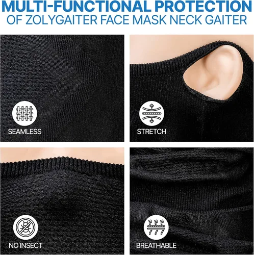 Vista 3 de Pasamontañas para la cara y el cuello, máscara para correr para hombres y mujeres Protección solar UV sin estaciones