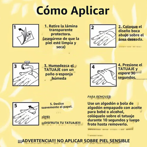 Vista 6 de CHARLENT Tatuajes temporales de hibisco con purpurina para decoración