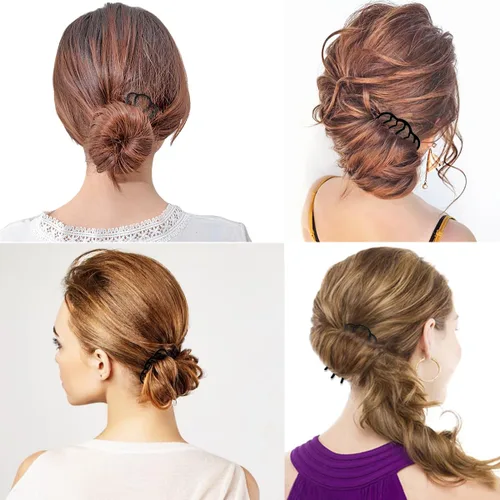 Vista 5 de 6 peines laterales de metal para el cabello, tenedor para el cabello, 4/7 dientes, peine en forma de U, peines para el cabello para moño, accesorios