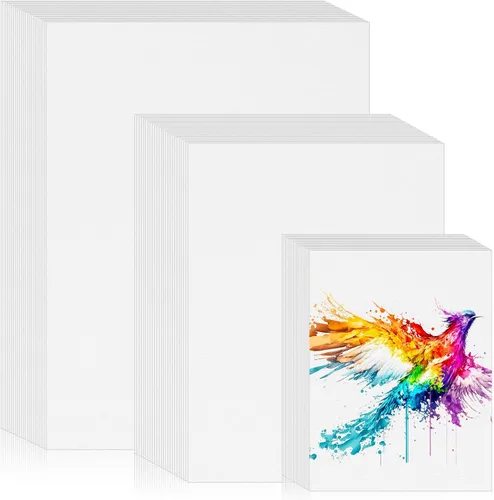 Vista 7 de Crtiin 200 hojas de papel de acuarela de 3 tamaños a granel, 5.64 oz, papel de dibujo blanco para acuarelistas, principiantes, manualidades