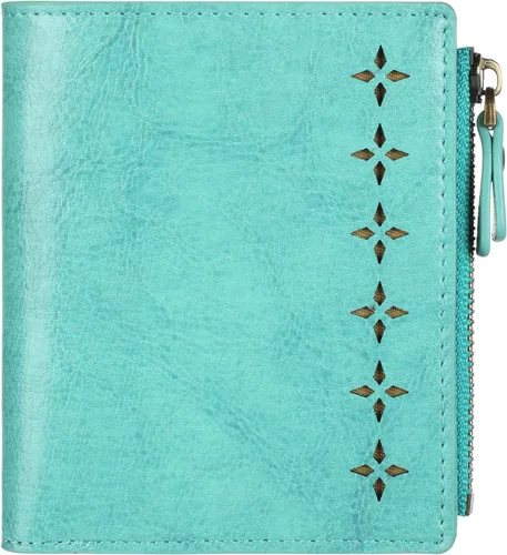 Vista 19 de Lavemi Carteras ultrafinas de cuero compacto para mujeres y niñas, con bloqueo RFID, tarjetero para tarjetas de crédito para mujeres 1-púrpura
