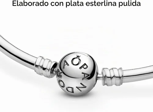 Vista 5 de PANDORA Moments Pulsera Brazalete con Cierre de Bola - Pulsera de Oro para Mujer - Plata de Ley - Con Caja de Regalo