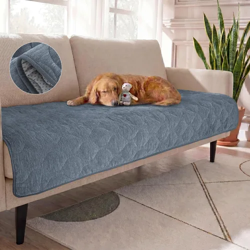 Vista 10 de Turquoize Funda para Sofá para Perros Lavable Antideslizante Fundas Protectoras para Sofá de 2-3 Cojines Apto para Mascotas Chenille Acolchado