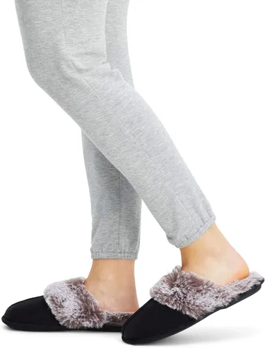 Vista 9 de Jessica Simpson - Pantuflas cómodas de piel sintética para mujer con suela antideslizante y espuma viscoelástica