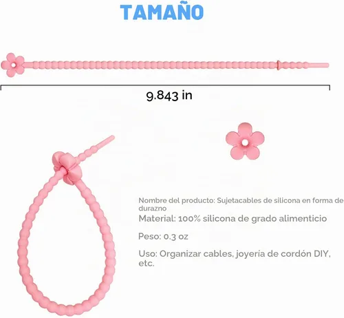 Vista 3 de 20 bridas de silicona reutilizables para cables, organizador de cables de silicona reutilizables, correas para cables, ataduras multiusos
