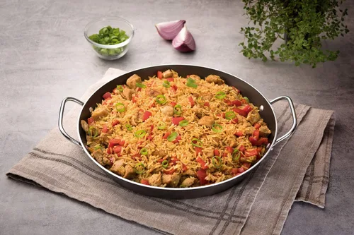 Vista 2 de TRAMONTINA Paella comercial, 23.6 pulgadas (23.6 in), Starfron Plus, aluminio, revestimiento de teflón