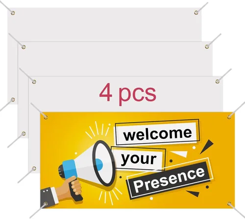Vista 8 de 2 pancartas de sublimación en blanco para decorar vinilo, carteles en blanco de tela Oxford de poliéster de 2 x 4 pies con cuerdas para colgar