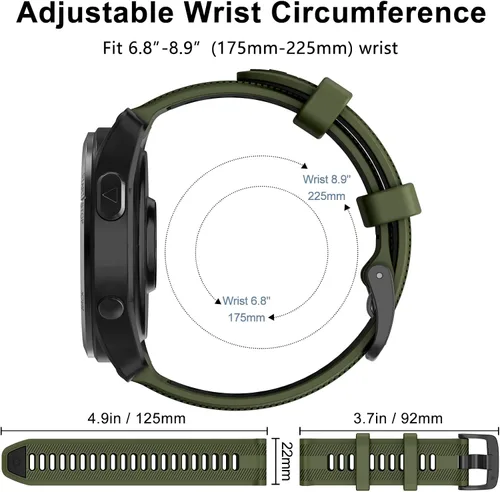 Vista 5 de ISABAKE Correa de reloj para Garmin Forerunner 965/Forerunner 955/Forerunner 945/Forerunner 935, bandas de repuesto de silicona suave de 0.866