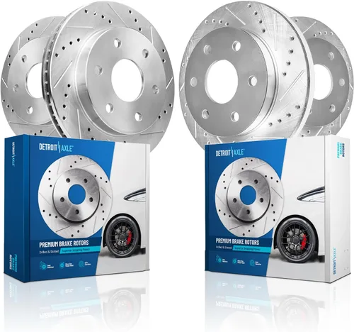 Vista 48 de Detroit Axle - 4 rotores de freno para Chevrolet Cruze 2014 2015 [modelos de motores de gas] Rotores de freno de disco perforados y ranurados