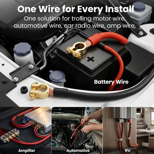 Vista 5 de GEARit Cable de calibre 4, cable de extensión de cable eléctrico CCA para alimentación/tierra automotriz, cable de batería, audio de automóvil, RV