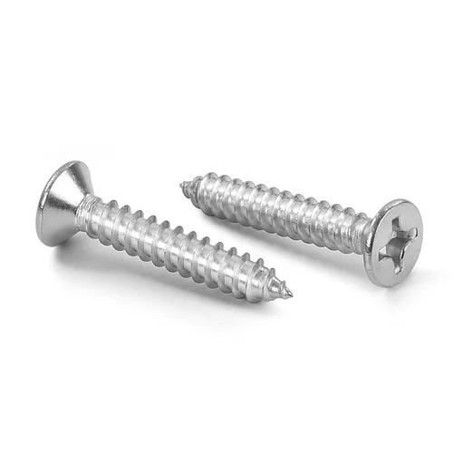 Vista 10 de Tornillo de madera de cabeza plana #4 x 1, tornillos de chapa, acero inoxidable 18-8 (304), acabado negro, 100