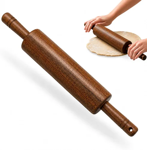 Vista 9 de Farberware Rodillo de masa con soporte de madera - Mármol