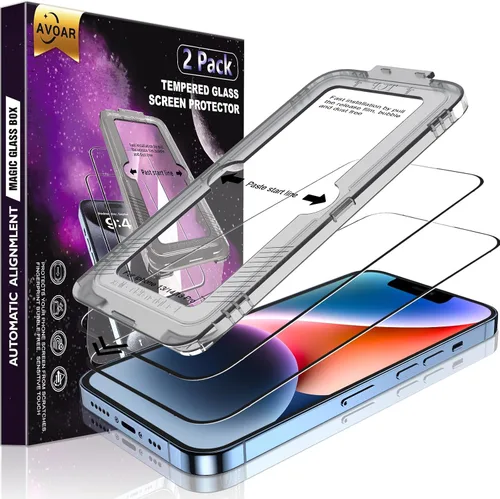 Vista 10 de Paquete de 2 protectores de pantalla de privacidad para iPhone 13 Pro Max /14 Plus [kit de alineación automática] vidrio templado, protección