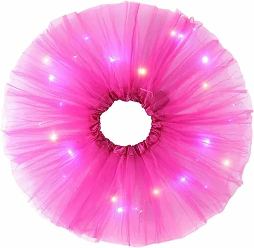 Vista 20 de Faldas de tutú LED para mujer, falda de tul con capas para baile de ballet, faldas iluminadas para disfraz de fiesta